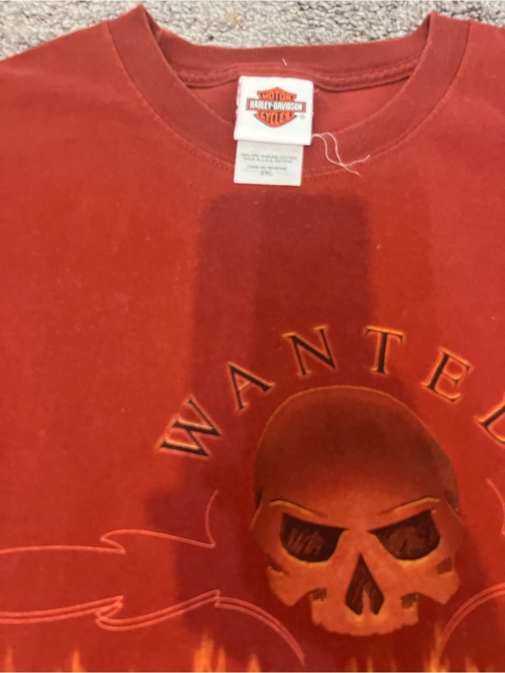 Harley-Davidson Dark Red Skull & Flame Graphic Tee - Picture 3 of 3